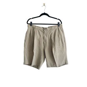 Tommy Bahama Shorts Relax Pleated Chino Tan Casual Silk Men's 36
